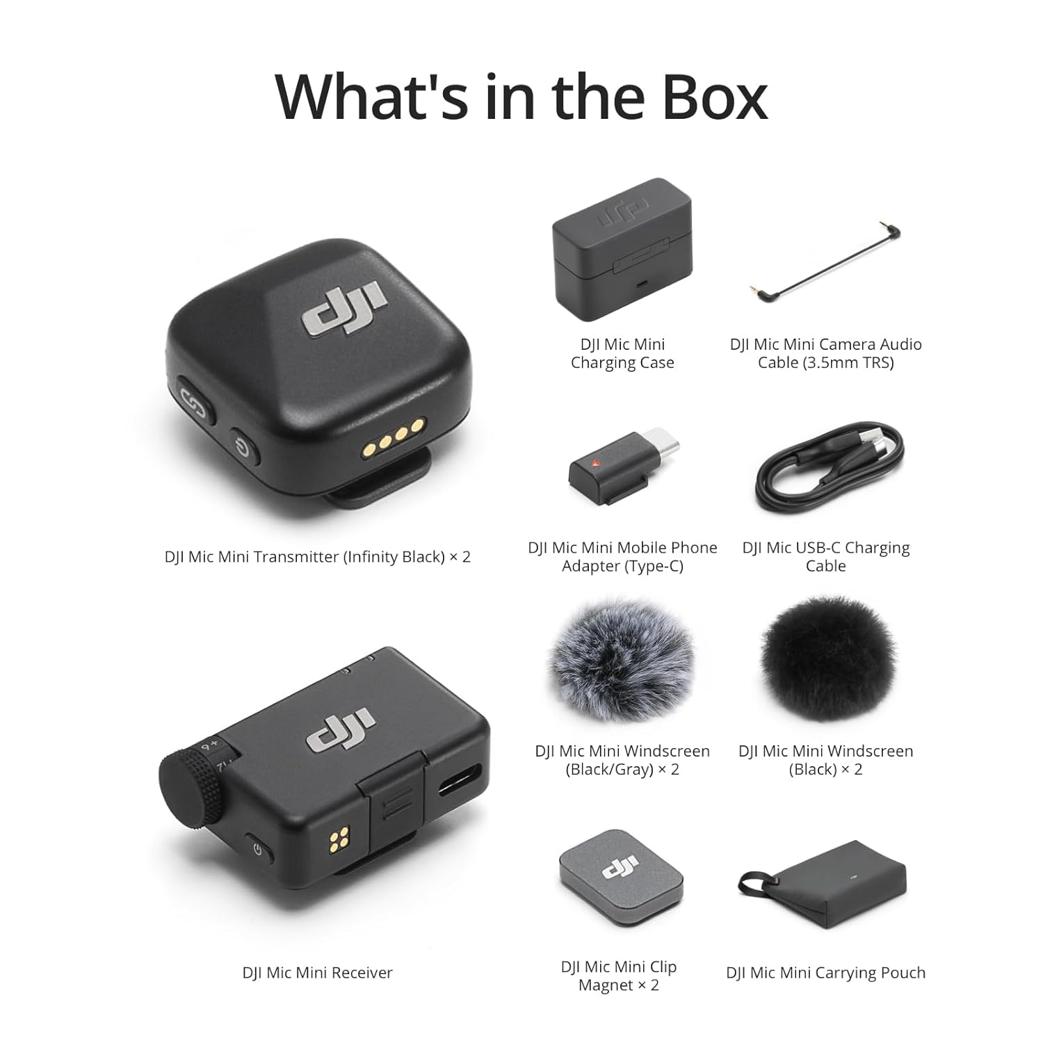 DJI Mic Mini (2 TX + 1 RX + Charging Case) DJI Mic Mini (2 TX + 1 RX + Charging Case)